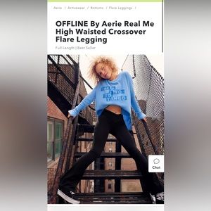 OFFLINE By Aerie Real Me High Waisted Crossover Flare Legging. True Black.